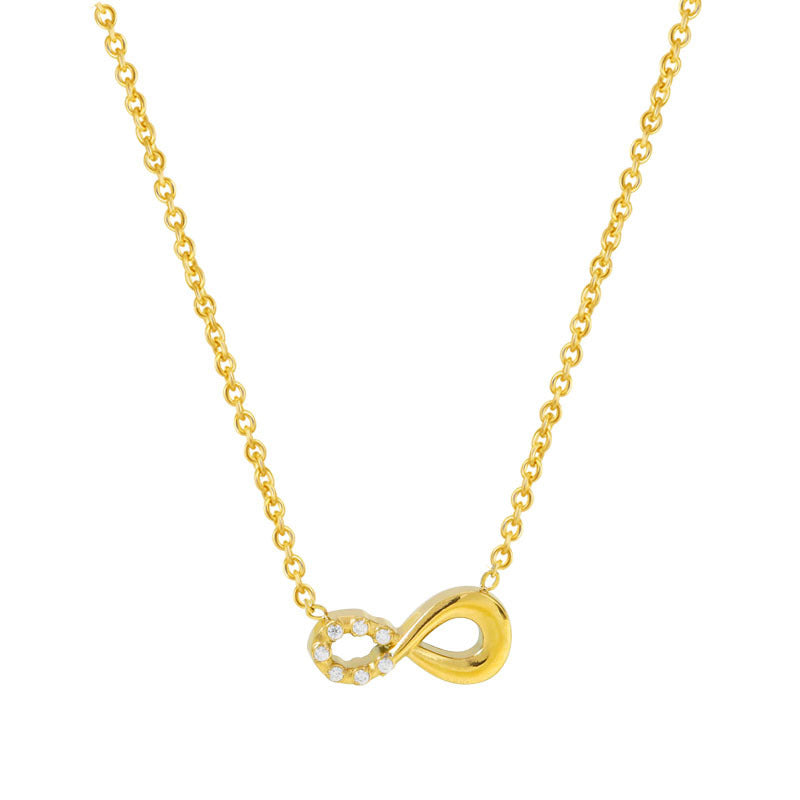Simple Zircon Necklace Female Infinite Loop Symbol