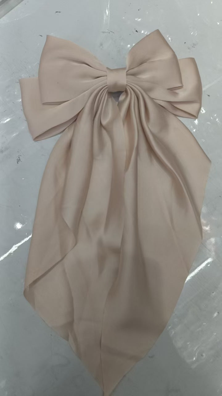Spring Satin Ribbon Ribbon Hair Clip For Women