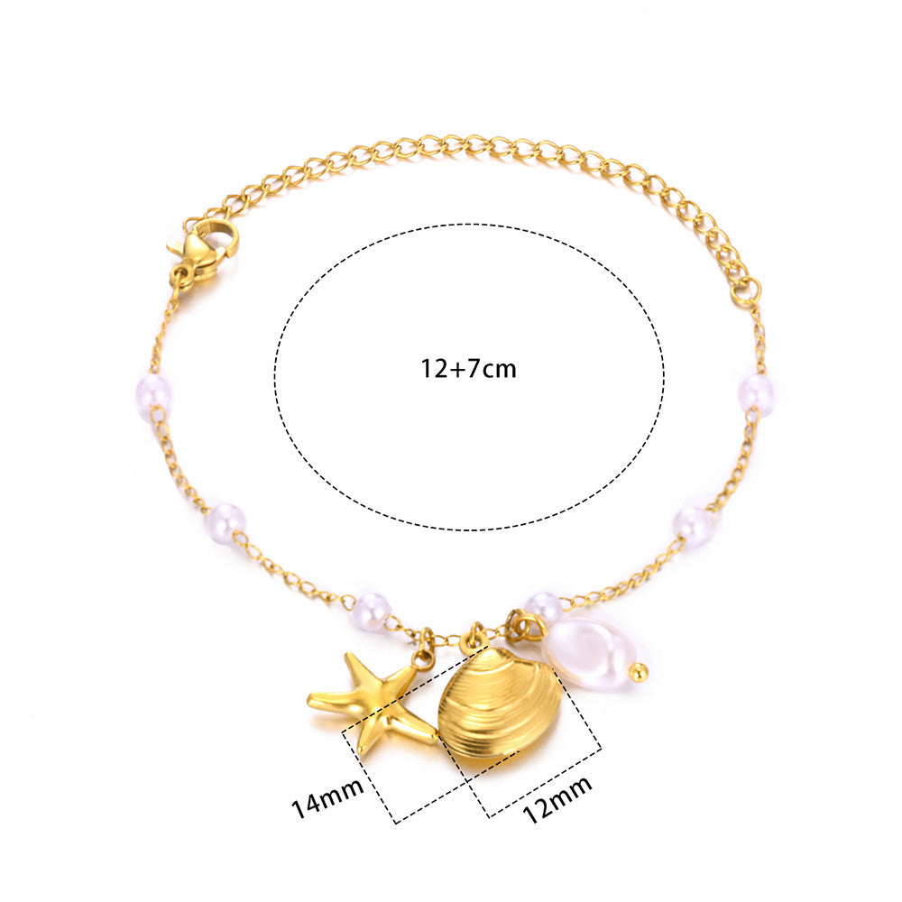 Dolphin Starfish Shell Pendant Ocean Series Anklet