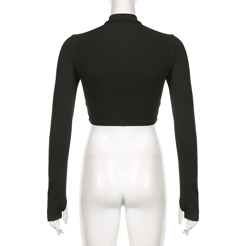 Reflective Stripe Design Zipped Stand Collar Jumpsuit Women