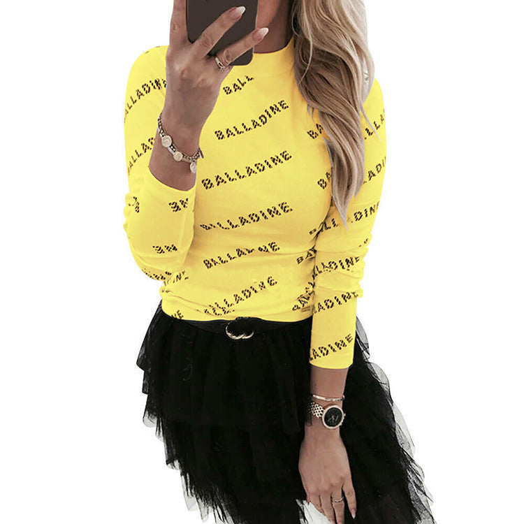 Women's Printed Long Sleeved Close Fitting Base Shirt