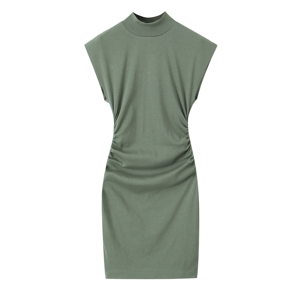 Autumn Women's Pleated Decoration Slim Fit Dress