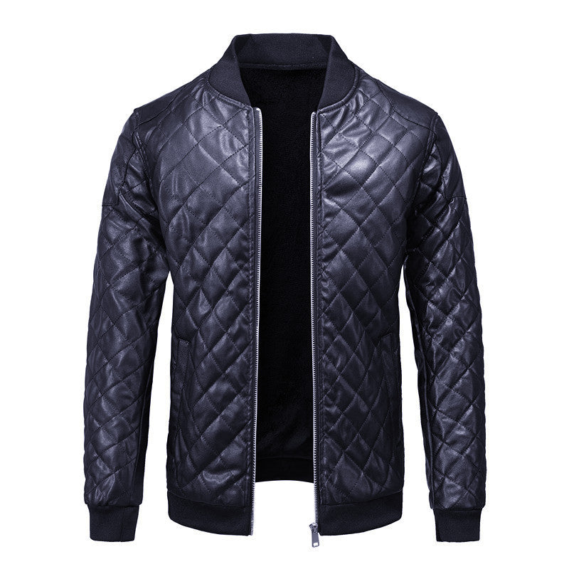 Men's Clothing Slim-fitting Biker Pu Leather Jacket Coat