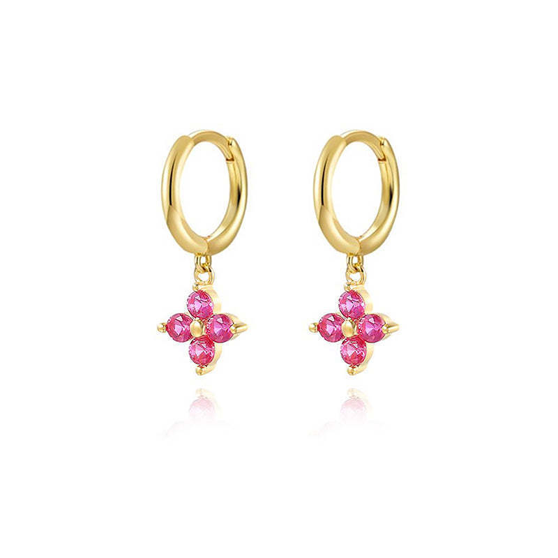 Mei Amethyst Wedding Pendant Geometric Flower Fashion Ornament Women
