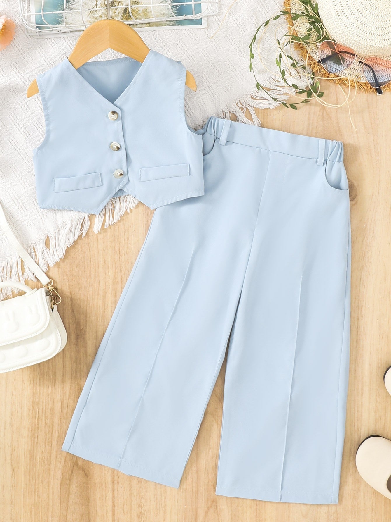 Children's Summer Leisure Fashion Personality Vest Suit