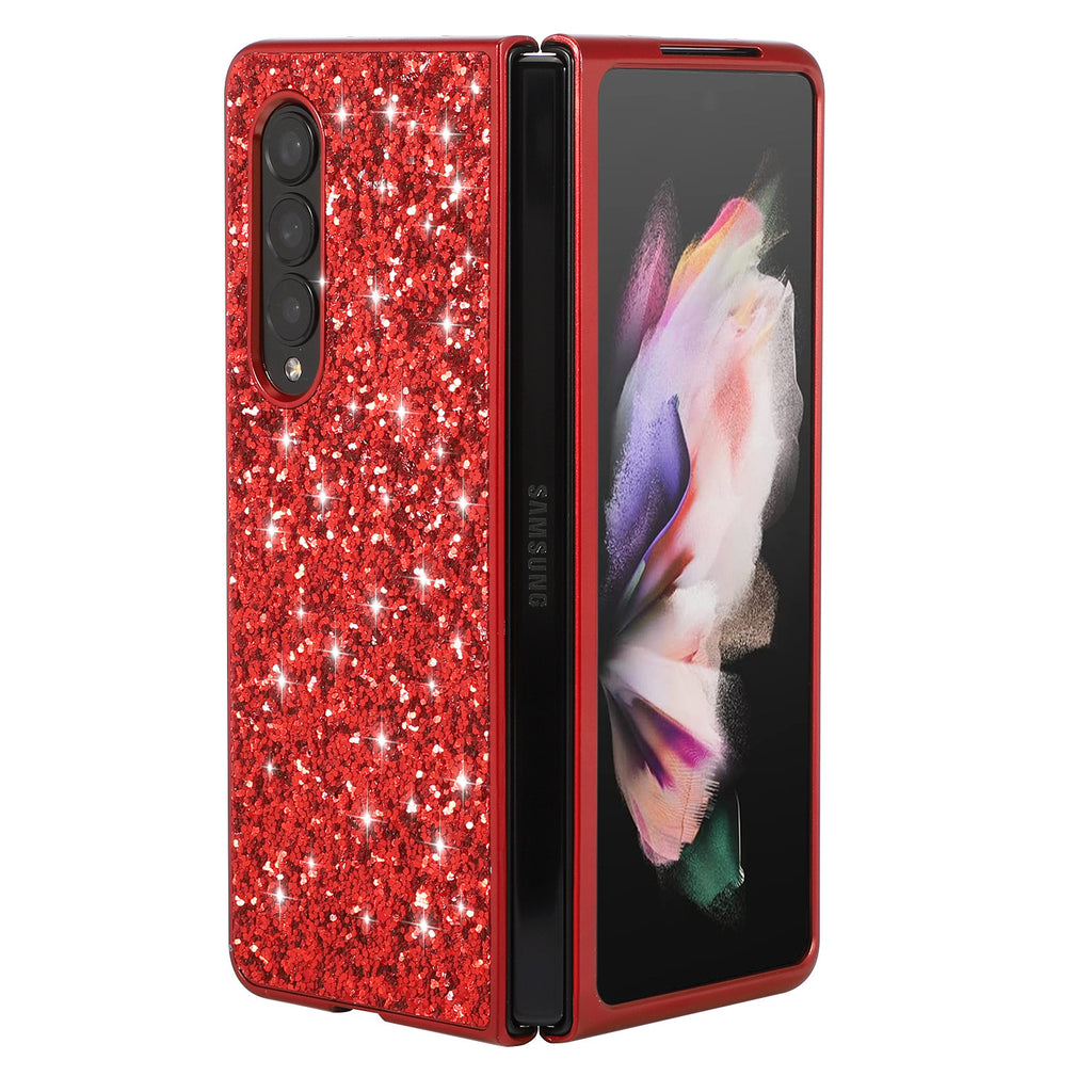 Electroplating Shimmering Powder Sequins Folding Hard Shell Phone Case