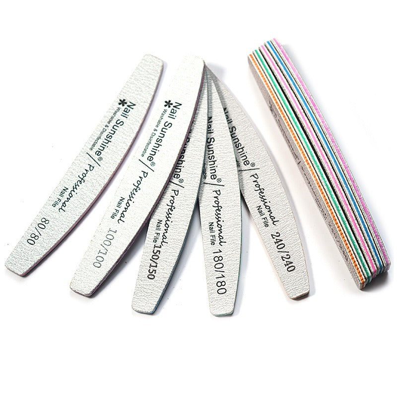 Half-moon Shaped Nail File, Gray Nail File, High-end Washable Nail File, Non-shedding Sanding Nail File.