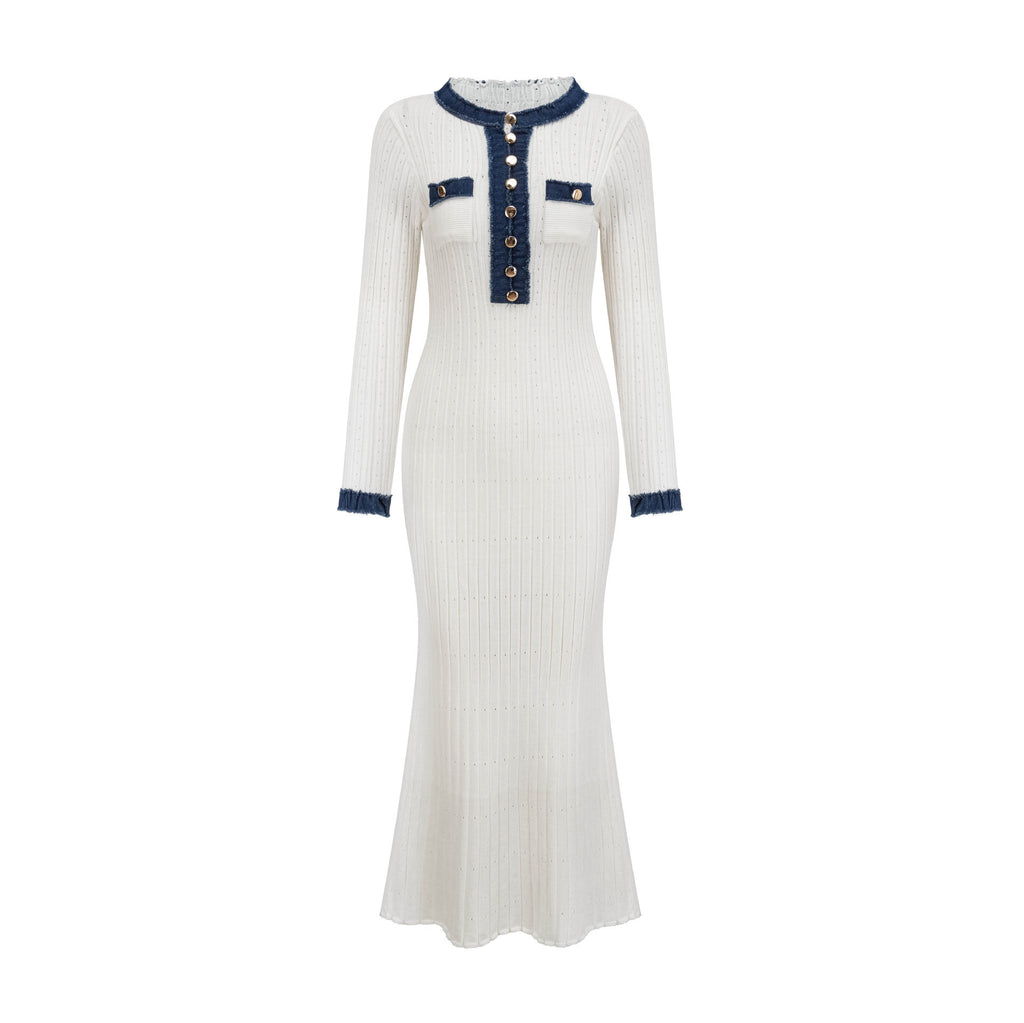 Elegant Knitted Waist-controlled Slim Fit Slimming All-matching Dress
