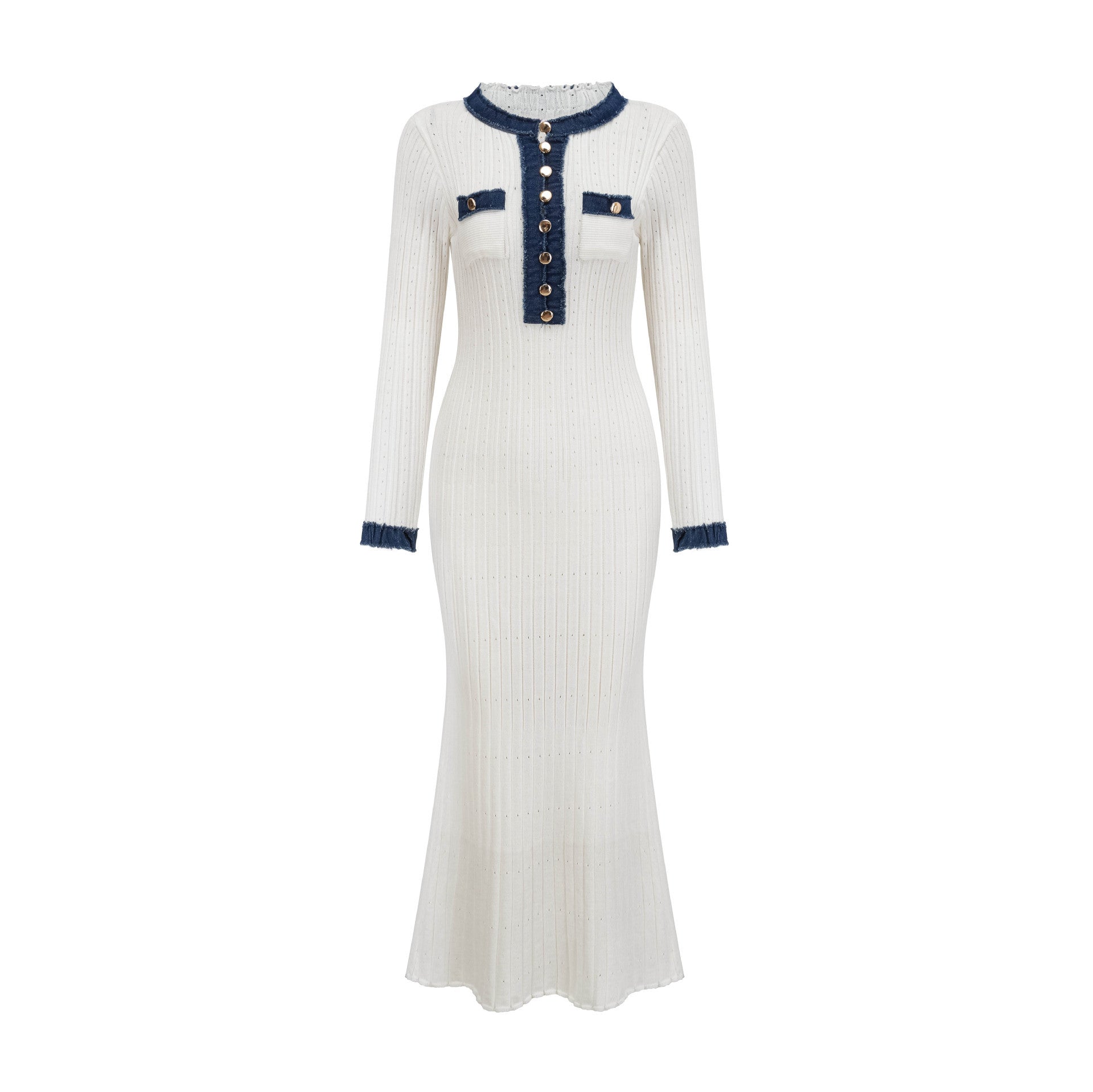Elegant Knitted Waist-controlled Slim Fit Slimming All-matching Dress