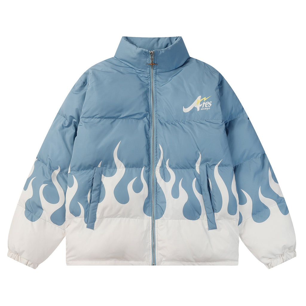 Retro Flame Loose Winter Couple Thickened Cotton-padded Coat