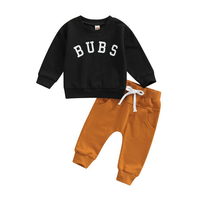 Boys' Casual BUBS Letter Print Top Trousers