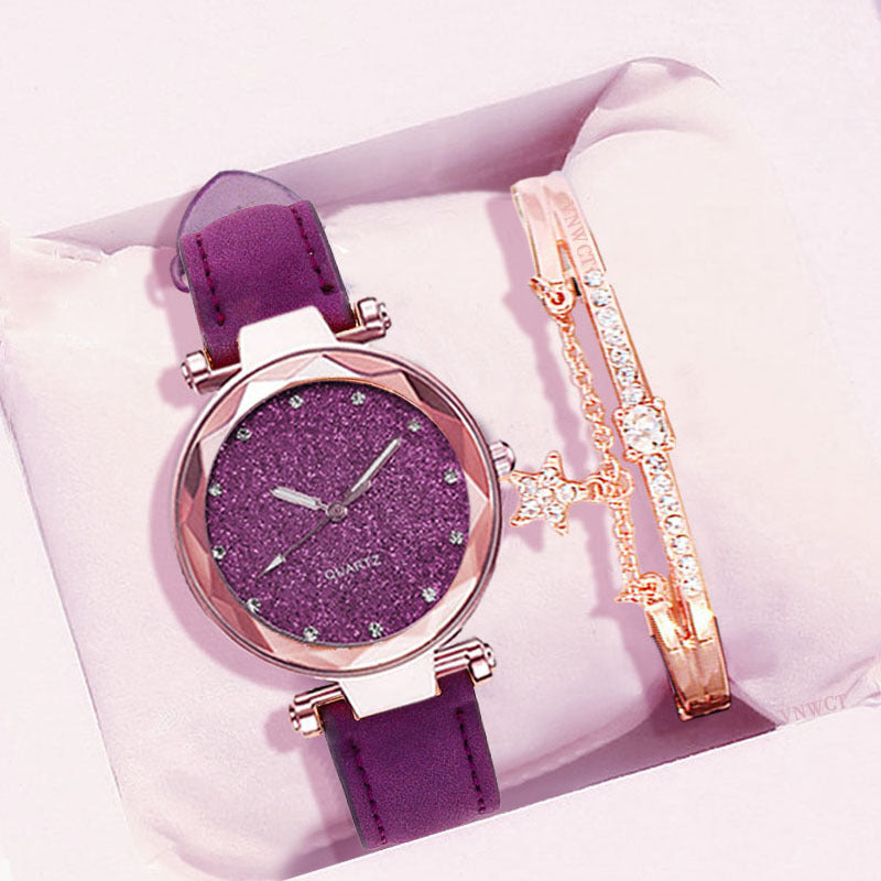 Star Fashion Frosted Belt Watch
