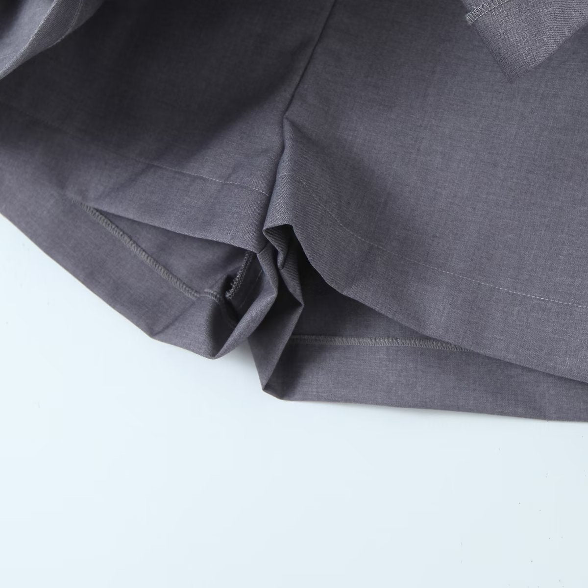 Design Sense Fake Pleated Pantskirt High Waist Suit Skirt