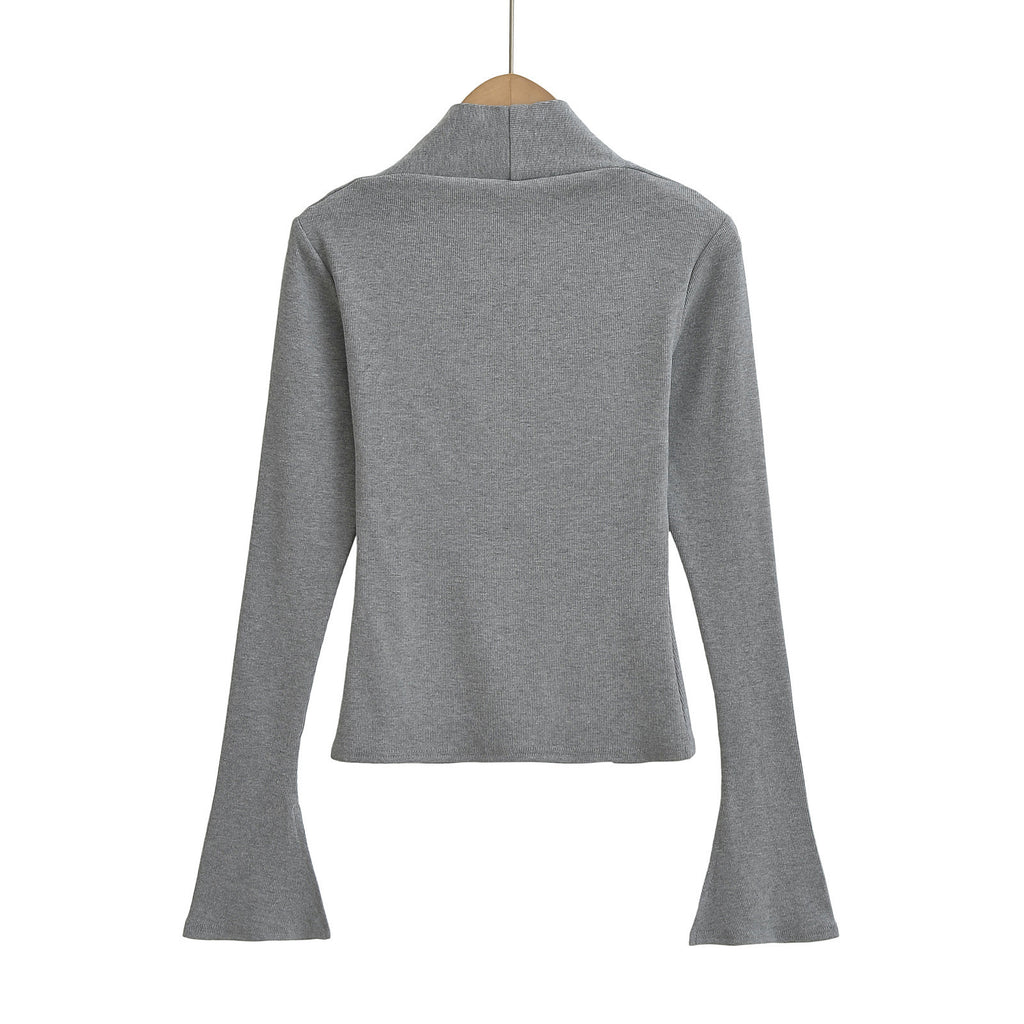 Women's Bottoming Shirt Sexy Slim Flared Long Sleeve