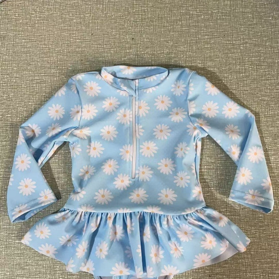 Flower With Skirt Children's Swimsuit