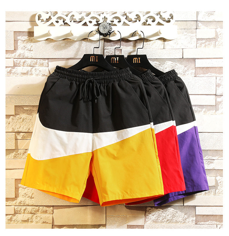Summer Men's Shorts Korean Style Trend Multicolor Sports Beach Pants Loose Plus Size Couple Large Trunks