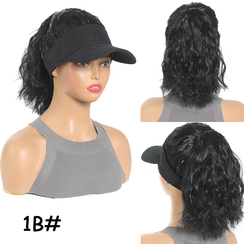 Women's Personality Horse Tail Waves Roll Hooded Wig