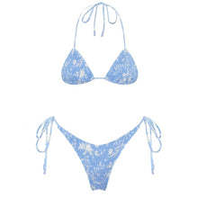 Printed Reversible Lace-up Triangle Bikini