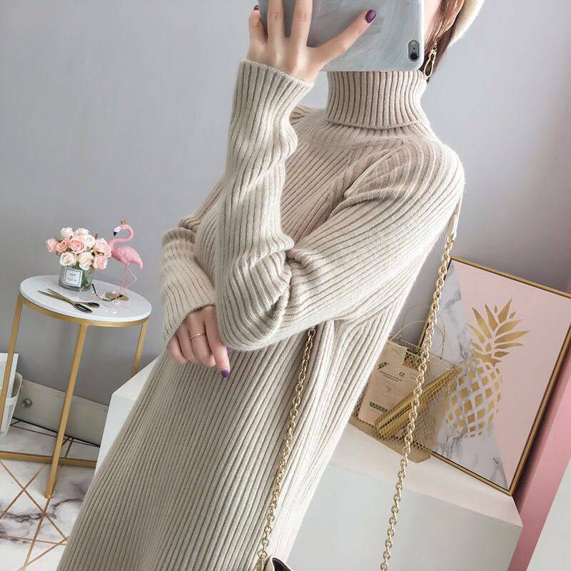Slim-fit Knit Turtleneck Long Pullover Sweater