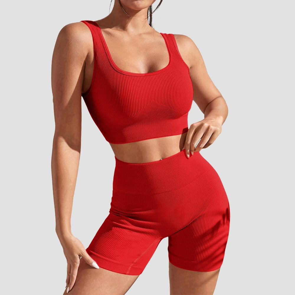 Sports Suit Fitness Clothes Tight Sexy Short Sleeve