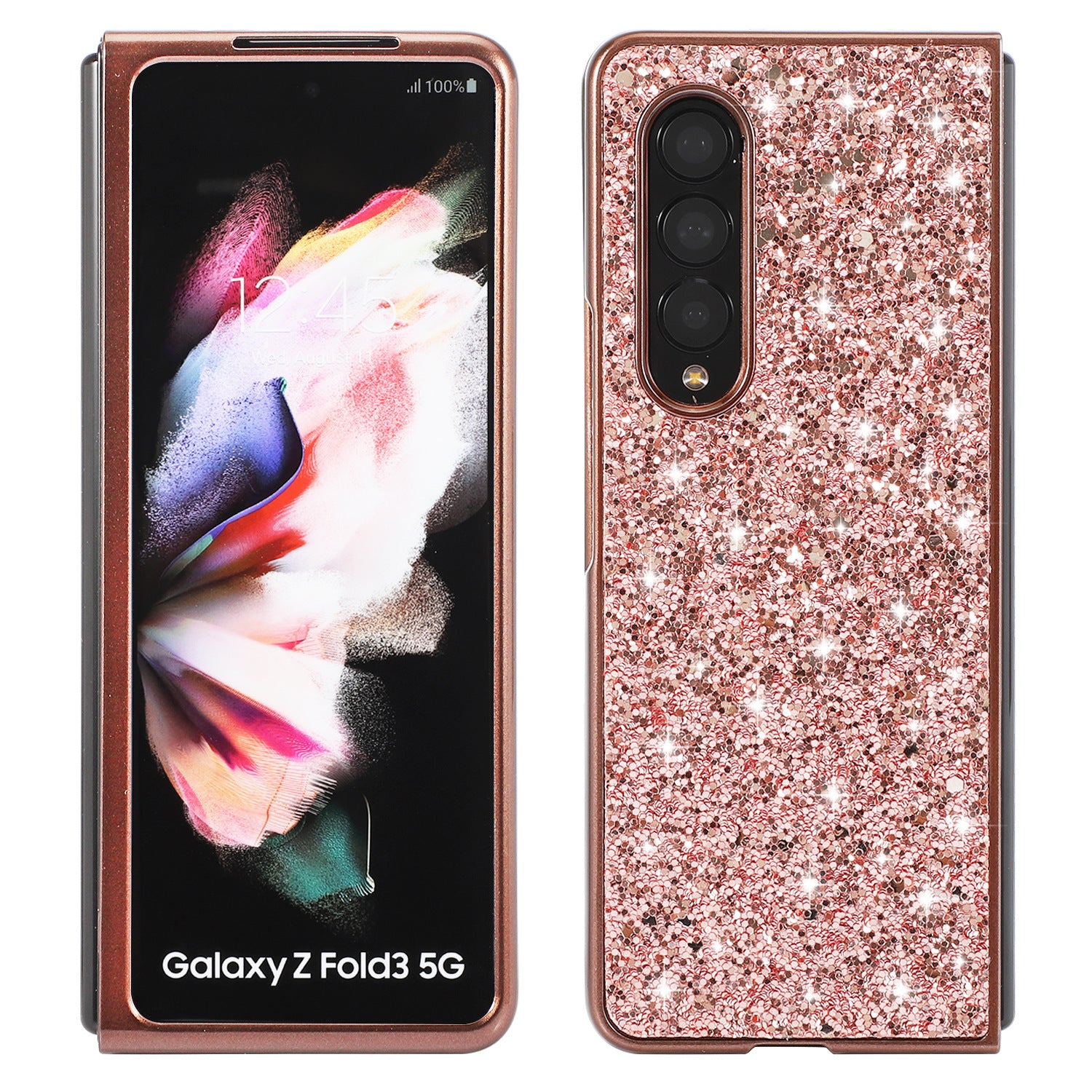 Electroplating Shimmering Powder Sequins Folding Hard Shell Phone Case