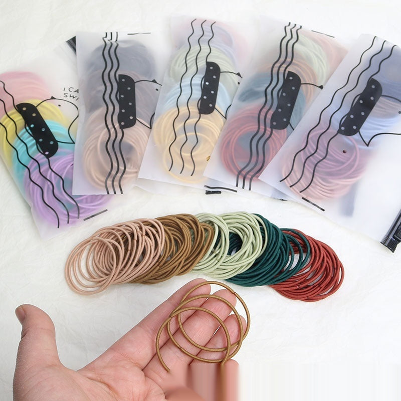 Female Morandi Simple Rubber Band Hair Rope
