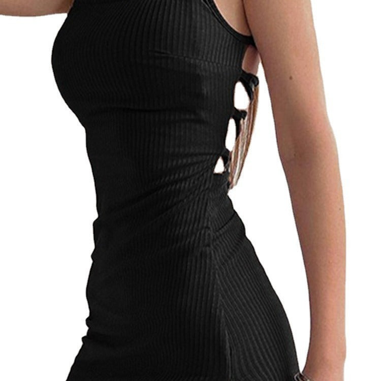 Vacation Style Temperament Sexy High Slit Sling Dress