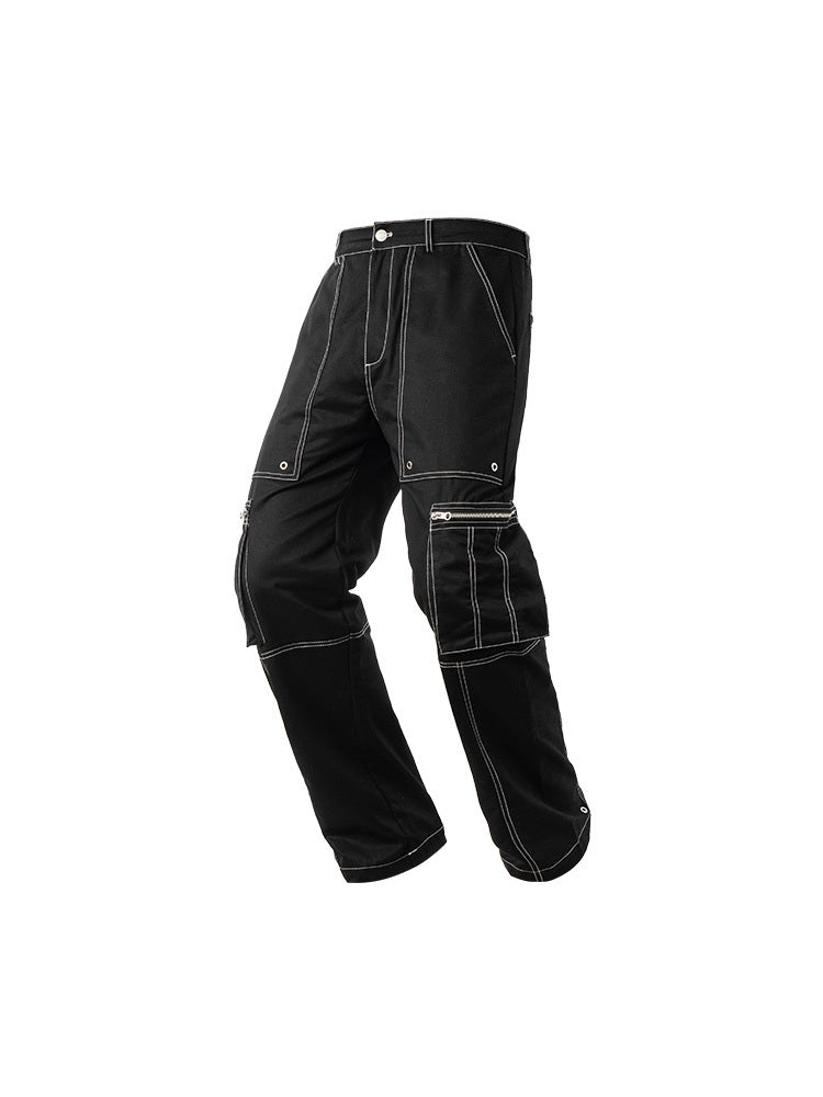 Deconstructed Cargo Men's Straight Wide Leg Pants
