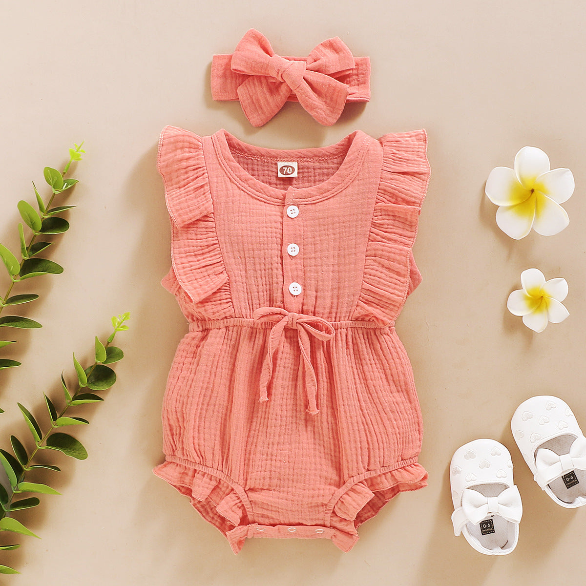 INS Baby Spring And Autumn Models New European And American Sleeveless Solid Color Personality Baby Girl Romper Romper