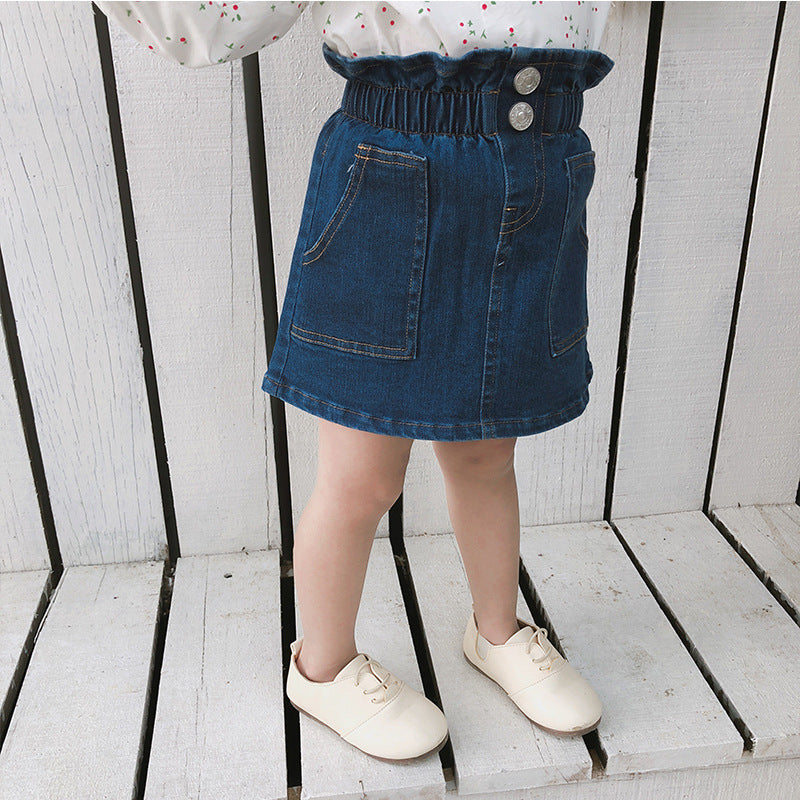 Bud waist denim skirt