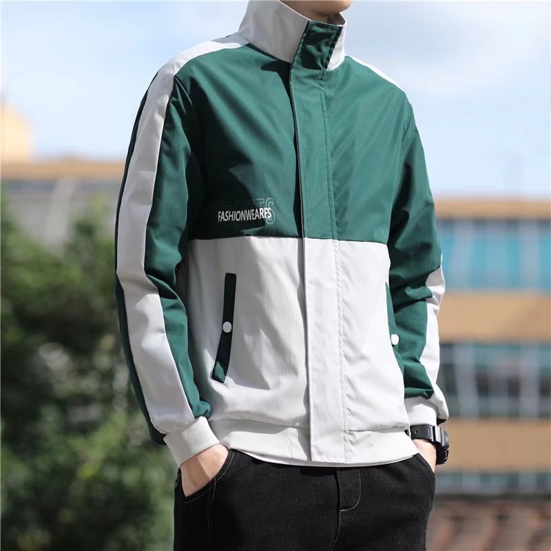 Autumn Clothing Coat Men's Spring New Korean Style Trendy Handsome Top Spring And Autumn Clothes Men's Stand Collar Jacket