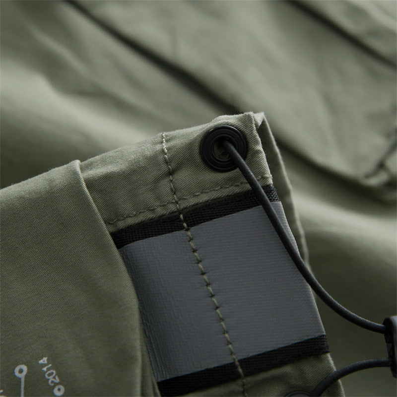 Men's Cropped Pants Youth Fashion Shorts Striped Trend