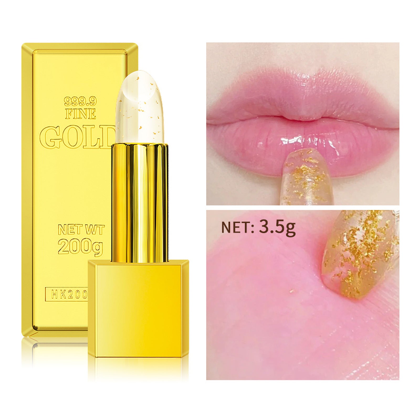 Nourishing Moisturizing Shiny Gold Foil Color-changing Lipstick