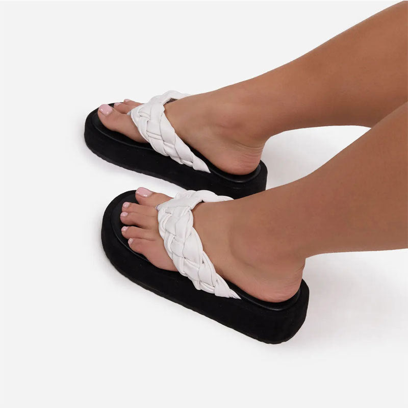 Fashion Ladies Round Toe Flip-flops