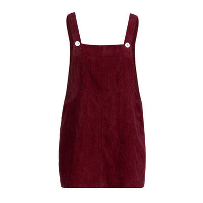 Corduroy Suspender Women Dress Solid Color Halter Skirt