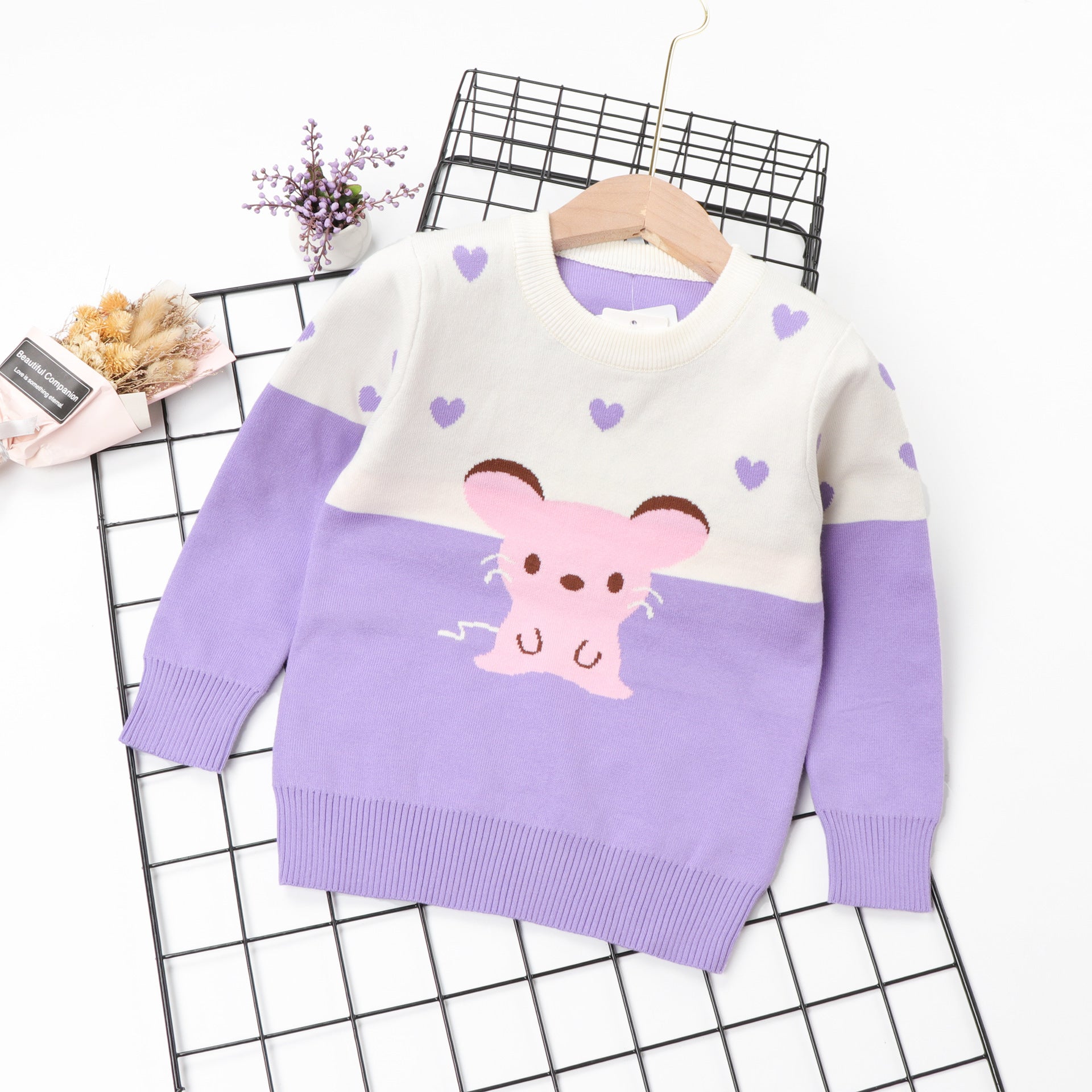 Children's cute long sleeve sweater