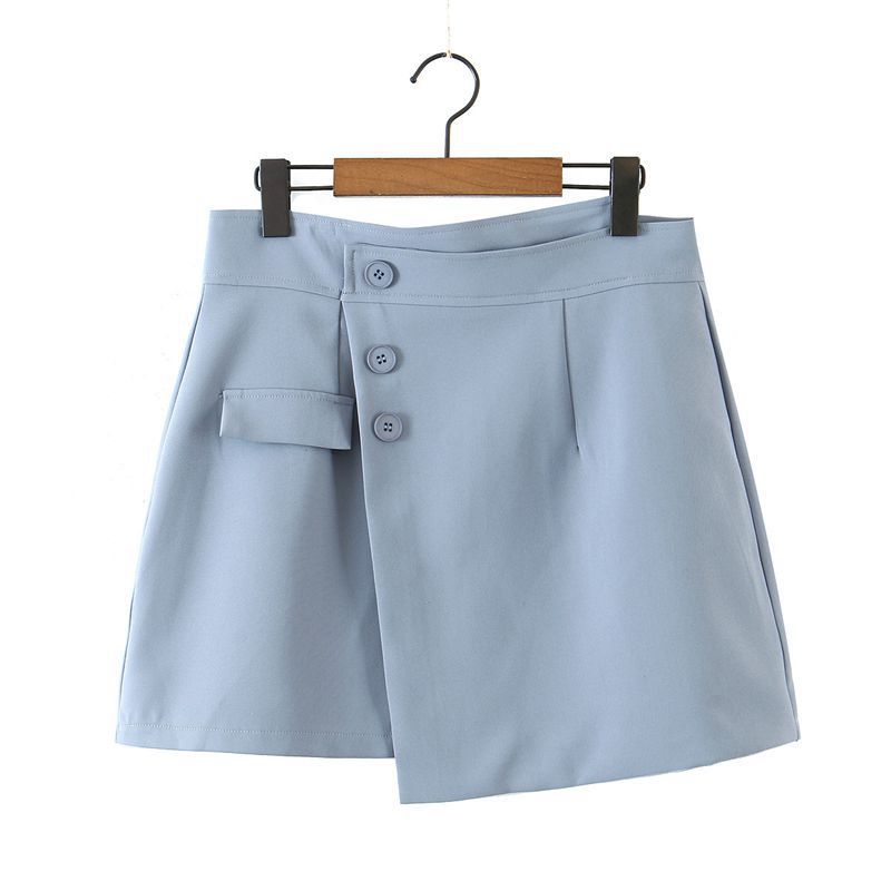 A-line High-waisted Suit With Anti-glare Culottes