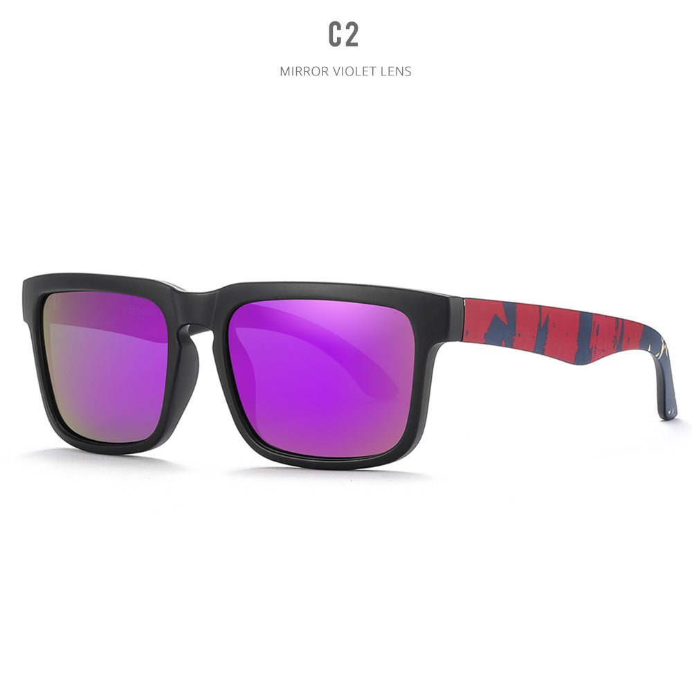 Outdoor Sunglasses Square Sunglasses Colorful Real Film UV Protection