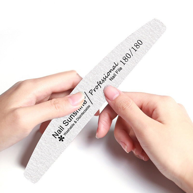 Half-moon Shaped Nail File, Gray Nail File, High-end Washable Nail File, Non-shedding Sanding Nail File.