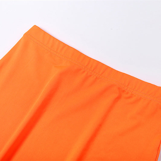 New women's sling round neck hollow two-piece skirt