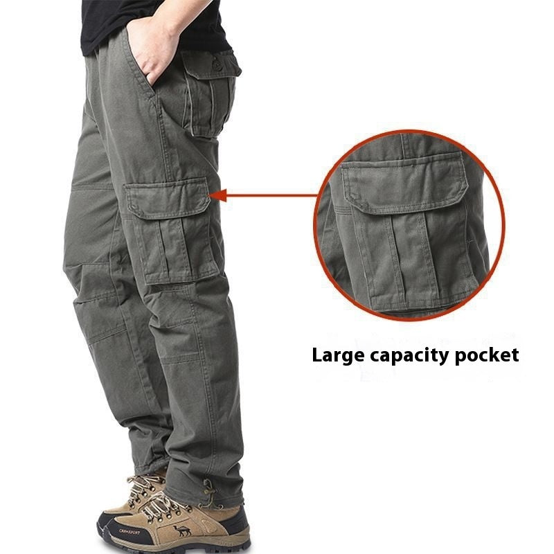 Cotton Tooling Plus Size Trousers Multi-pocket Wear-resistant