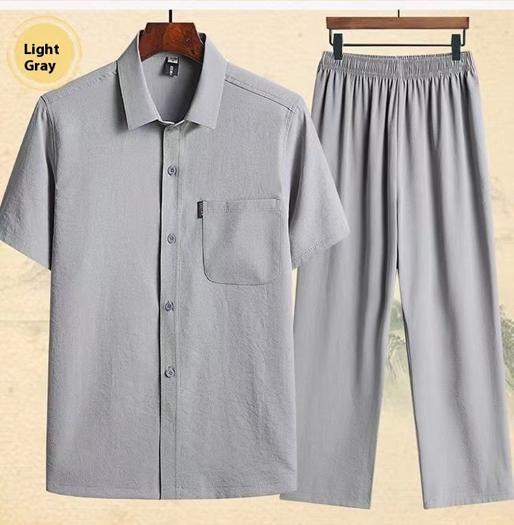 Loose ICE Cotton Two-piece Pocket Shirt