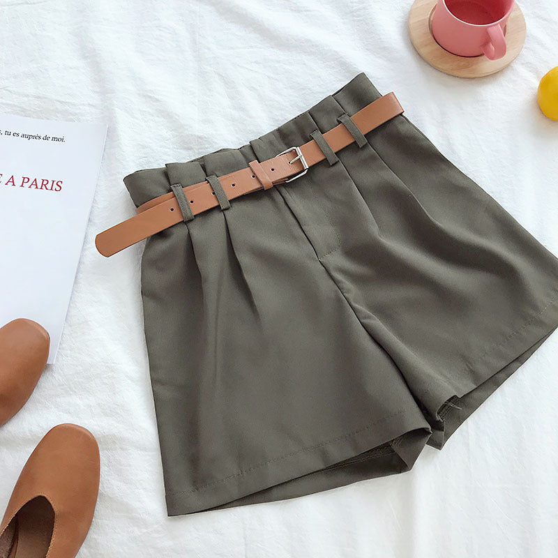Casual wide-leg suit shorts