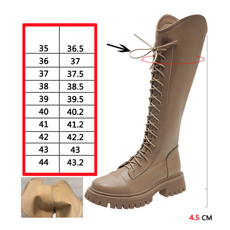 Women's V Mouth Knight Boots With Thick Legs And Big Tube Circumference