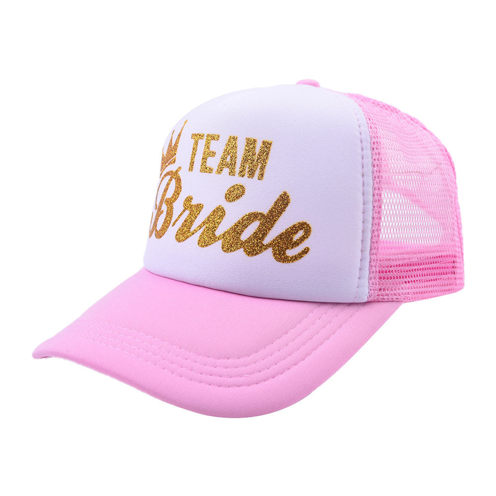 Wedding Letter BRIDE TEAM Net Hat