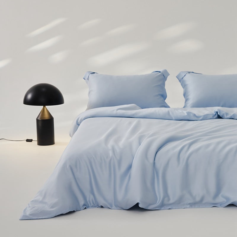 Summer Pure Color Silky Lyocell Cool Feeling Ice Silk Four-piece Set
