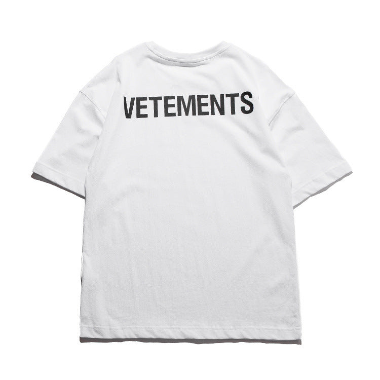 Letter printed ins loose short sleeve T-shirt