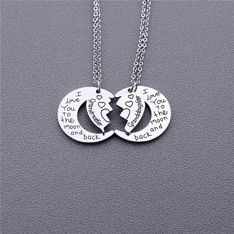Creative retro simple couple love pendant chain