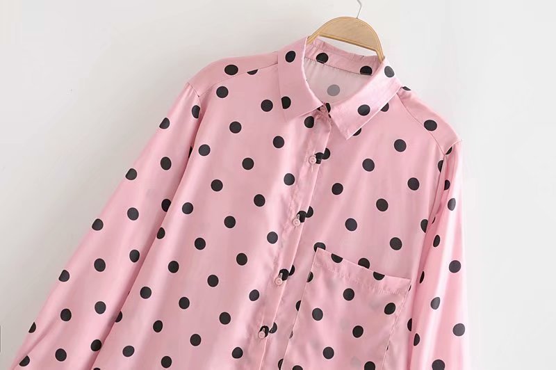 Polka-dot print shirt with pockets