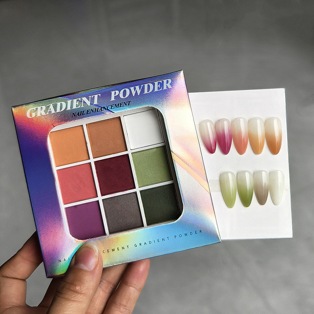 9 Colors Nail Solid Gradually Varied Magic Mirror Effect Powder Pearlescent